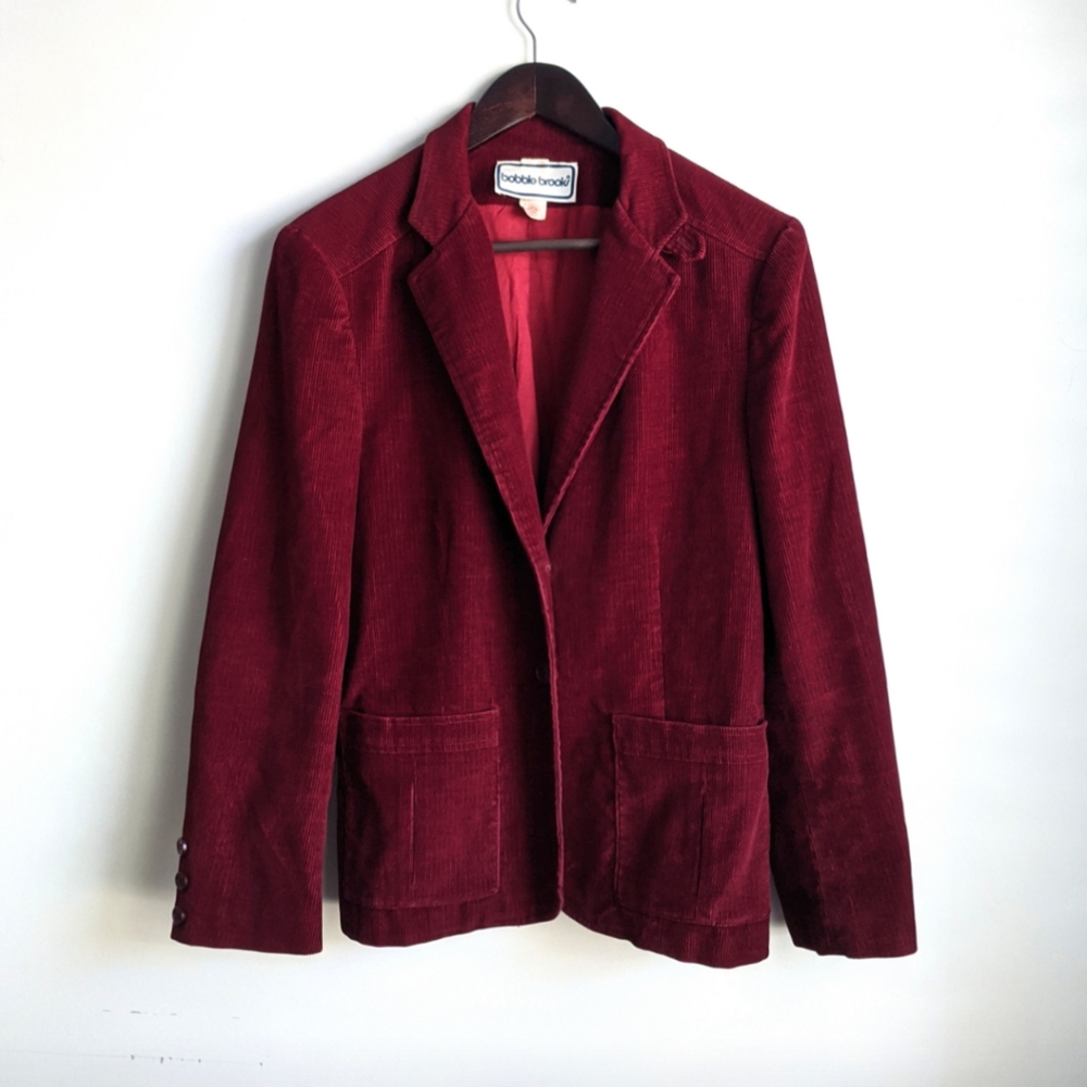 Bobbie Brooks 13/14 Vintage Burgundy Ribbed Jacket